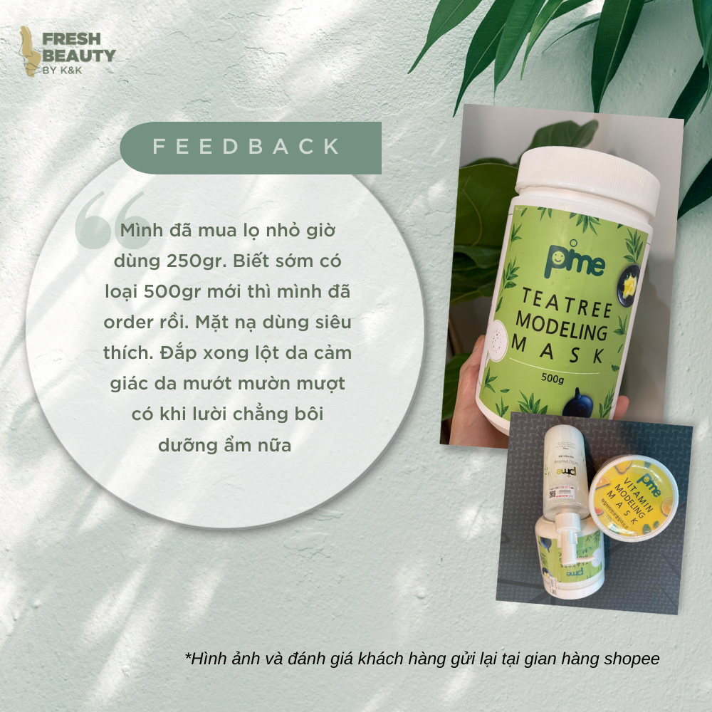 [Size to] Mặt nạ dẻo trà xanh Pime Tea Tree Modeling Mask giảm mụn, hút và kiềm dầu 250g