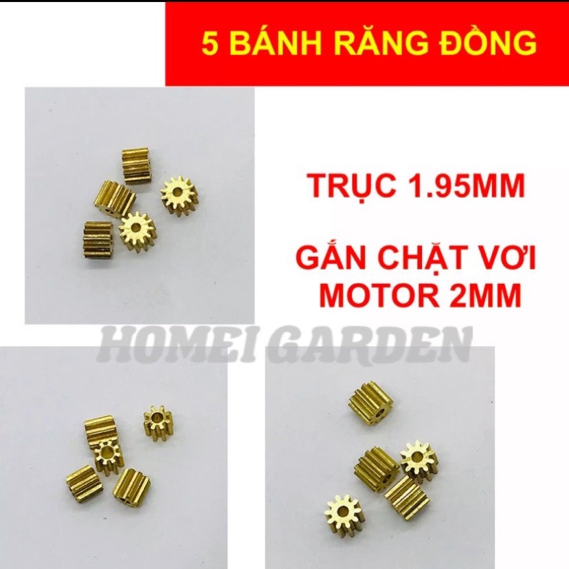 5 Bánh răng đồng mini cho motor trục 2mm 8 răng 10 răng 12 răng DIY chất lượng cao