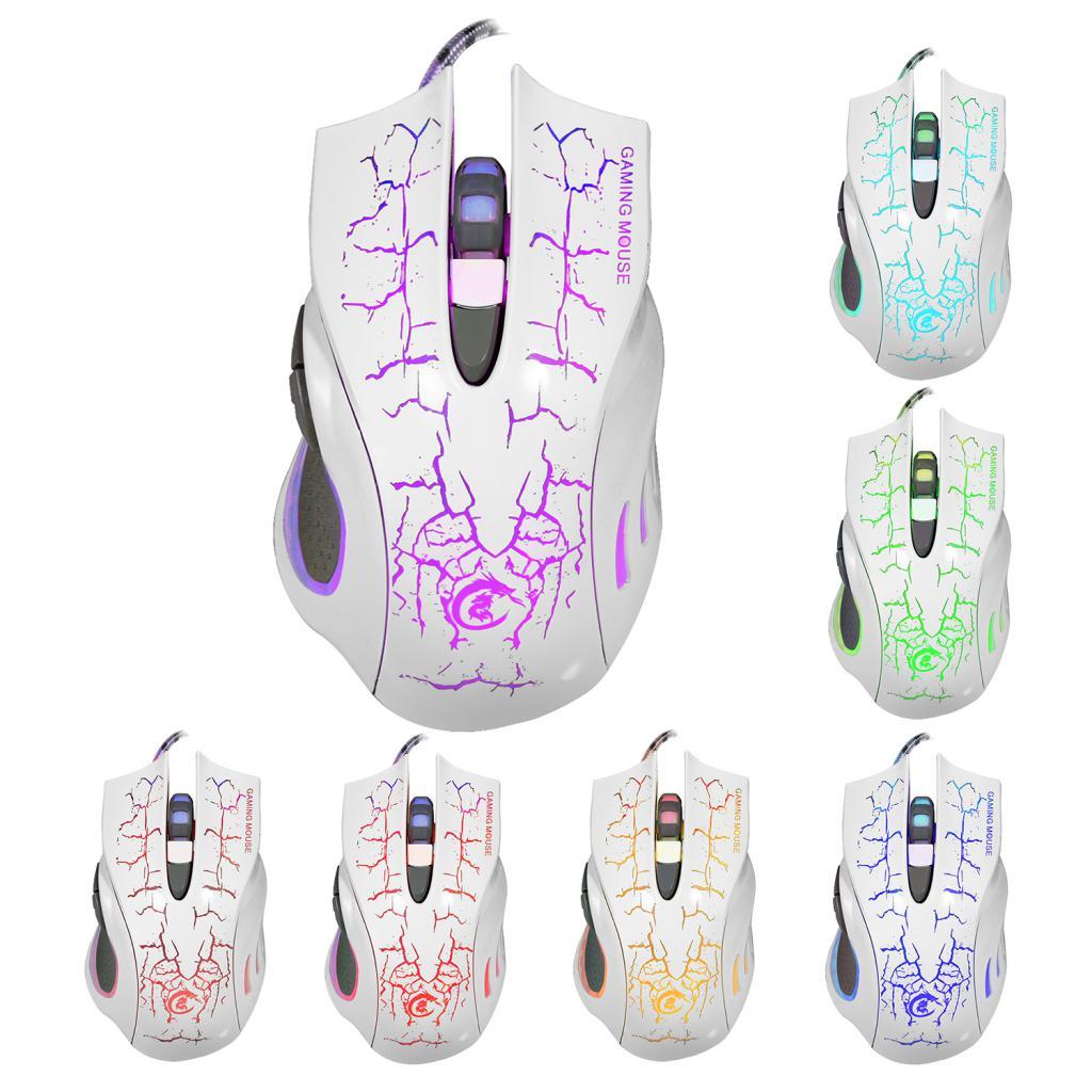 3200DPI LED Optical 6 Buttons USB Wired Gaming Game Mouse for Laptop