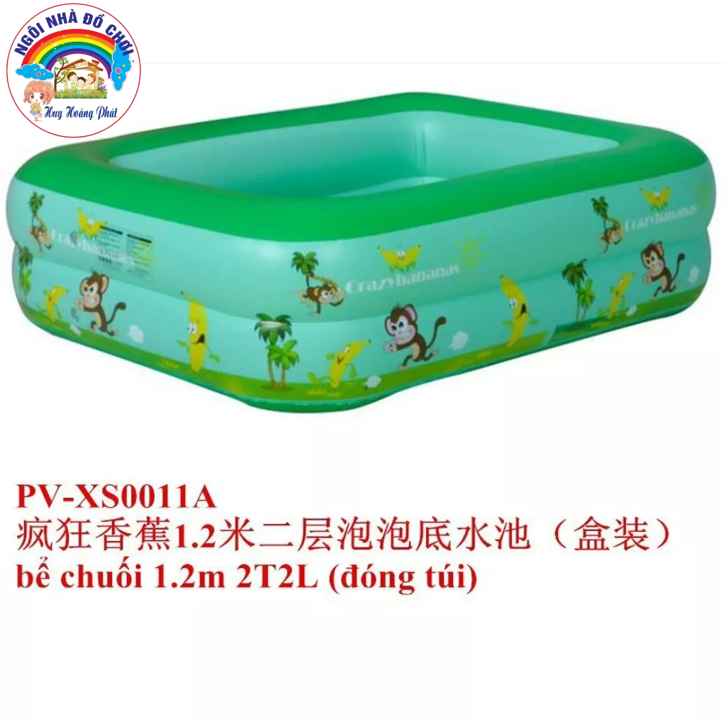 Bể bơi hình chữ nhật 1m2 loại dày, 2 tầng IOIIOIC. Kích thước phao:120*85*35 cm