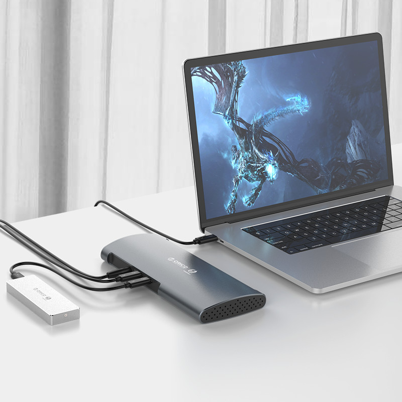 Đế Cắm Đa Năng ORICO TB3-S1-GY (Xám) 8 Trong 1 Thunderbolt 3 - Hàng Chính Hãng