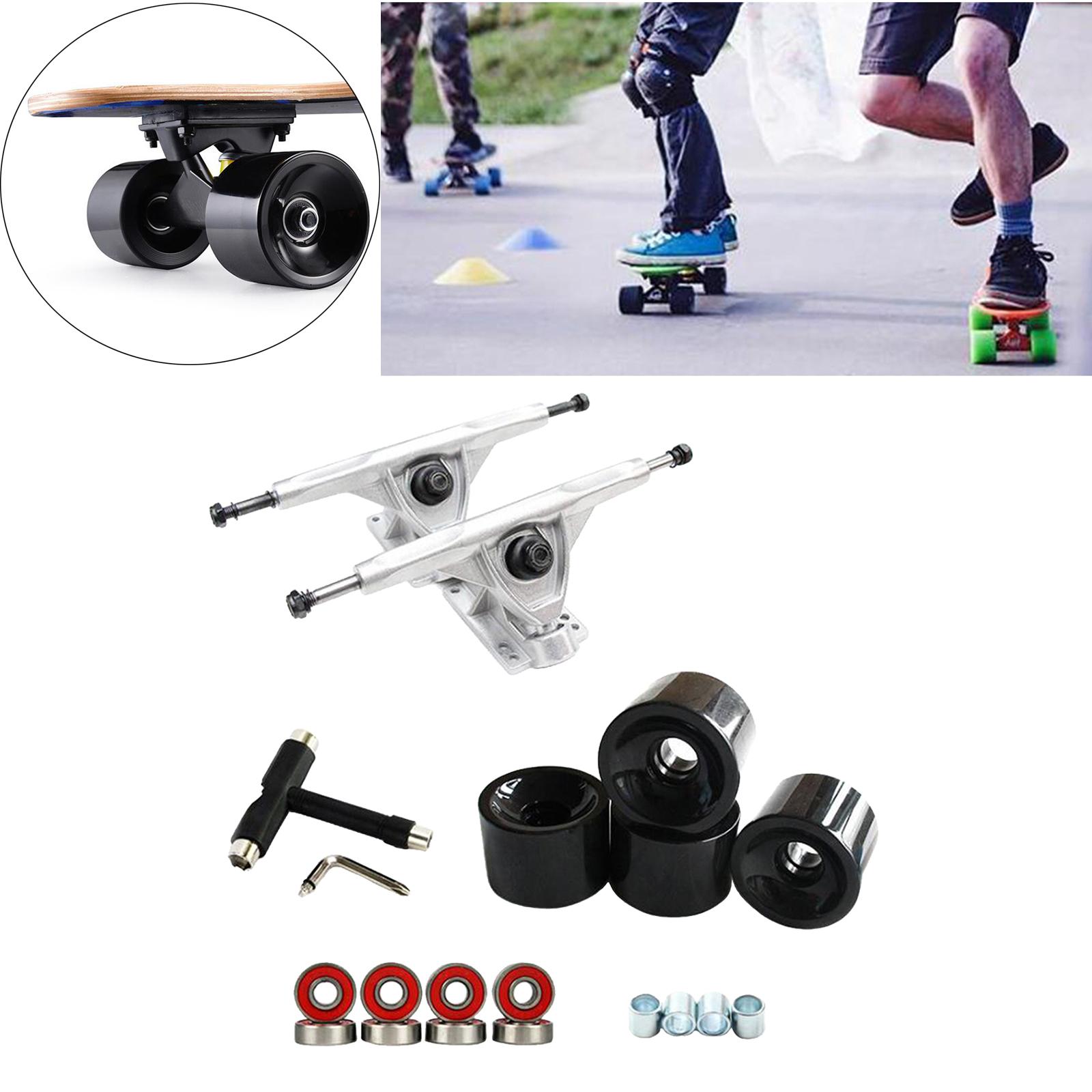 Alloy Solid Skateboard Truck 7'' Wheel Wrench Roller Part