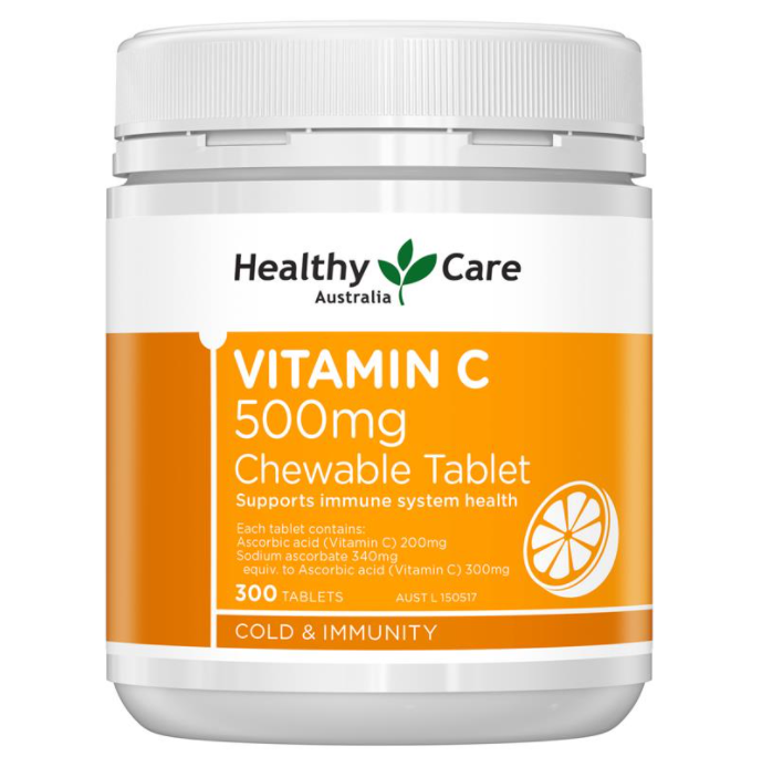Healthy Care Vitamin C 500mg Chewable  Tablet 500 Tablets Dietary Supplement - tăng cường sức đề kháng