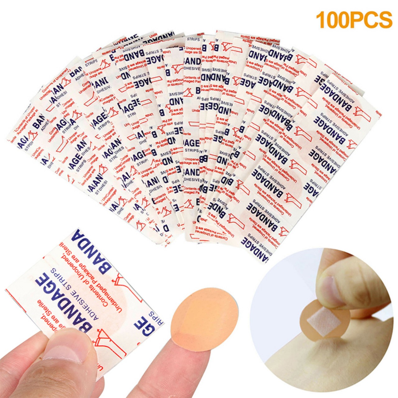 Set 100 miếng dán sau cấy chỉ bandage. Băng keo tròn dán mini đa năng tiện dụng