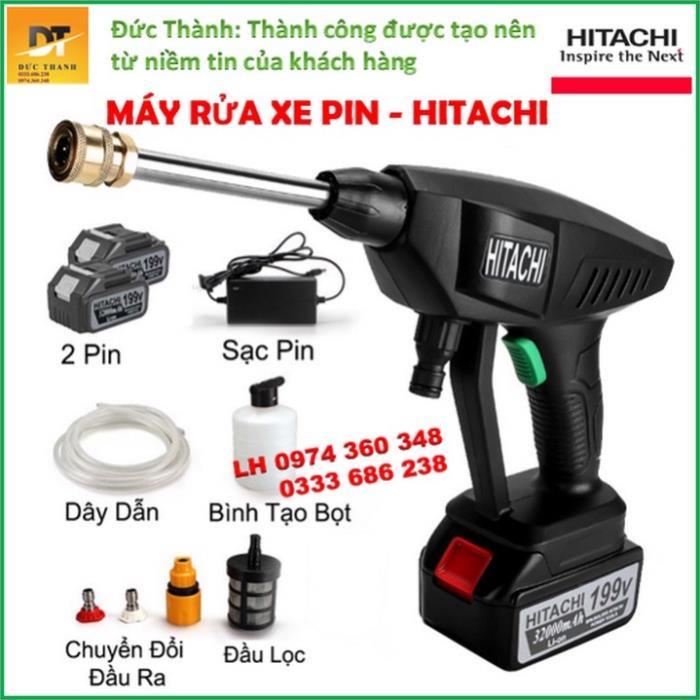 Máy Rửa Xe Pin 199V, Rửa Xe-Phun Cây Cảnh, Xịt Rửa Điều Hòa Tiện Lợi