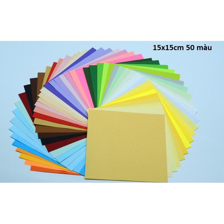 Giấy Vuông Gấp Origami 10 màu 100 tờ Kích Thước 20x20cm,18x18cm,15x15cm