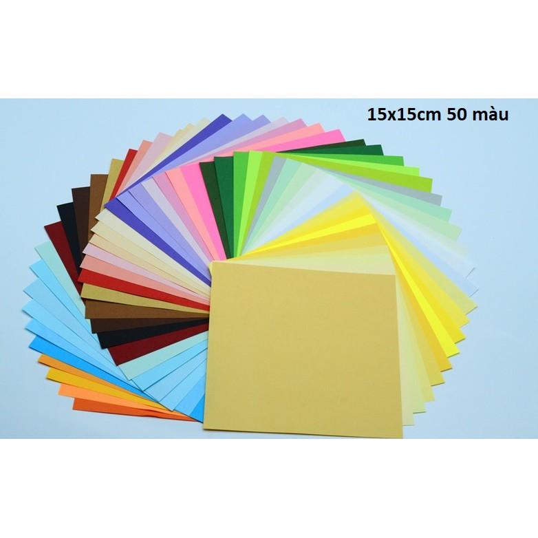 Giấy Gấp Origam 50 Màu 250 Tờ 15x15cm (2 Mặt Đều Có Màu)(Mua Trên 2 Sản Phẩm Có Quà KM)