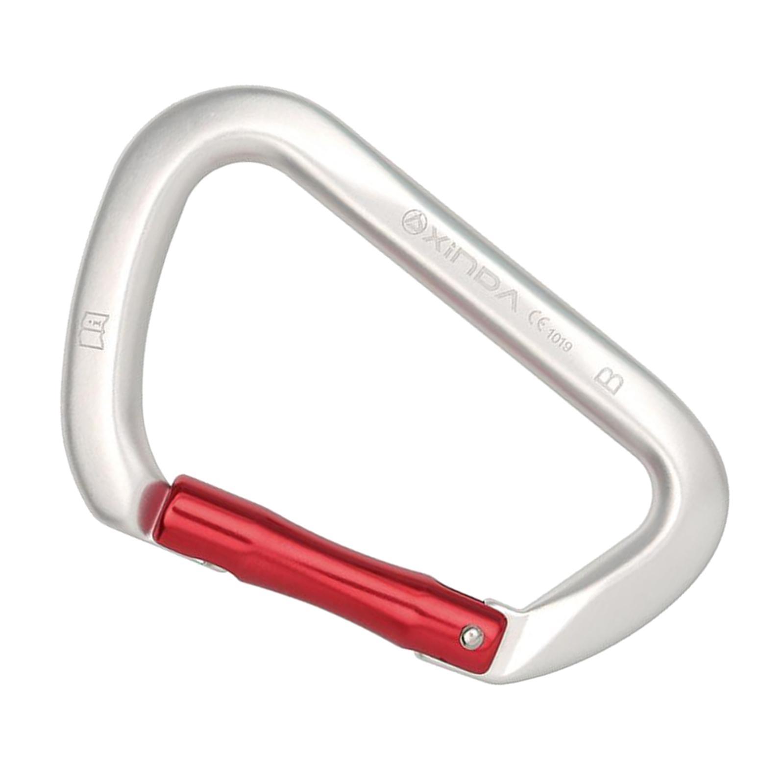 25KN Climbing Carabiner 3" Aluminum Rappelling Mountaineering Keychain Auto Locking Karabiner Camping Lock Clasp D-Ring Equipment Accessories