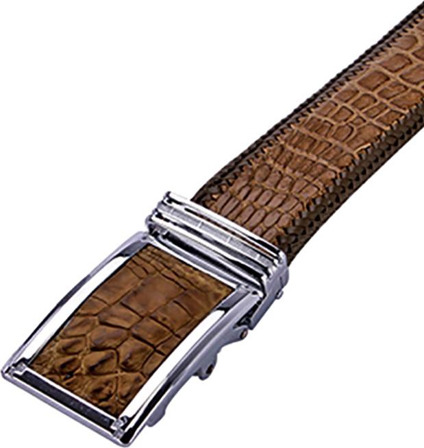 Thắt Lưng Nam Da Cá Sấu Đan Viền Bản Lớn Huy Hoàng HT4292 - Rêu