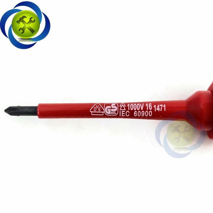 Vít bake cách điện PH0 Kingtony 14710003 dài 75mm cán đỏ - vàng