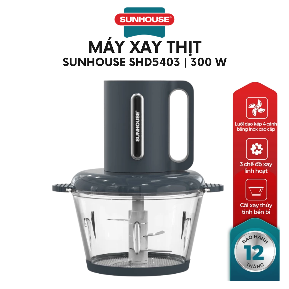 Máy xay thịt Sunhouse 1.8 lít SHD5403 - Hàng chính hãng