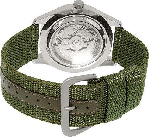 Đồng Hồ Seiko 5 Snzg09K1 Sport Analog Automatic Khaki Green Canvas Watch