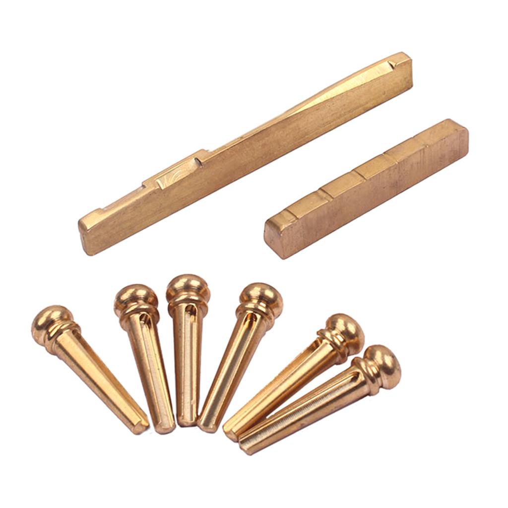 6 Chiếc Chân Cầu Bằng đồng Vàng Với Bộ đai ốc Yên Cho Guitar Acoustic
