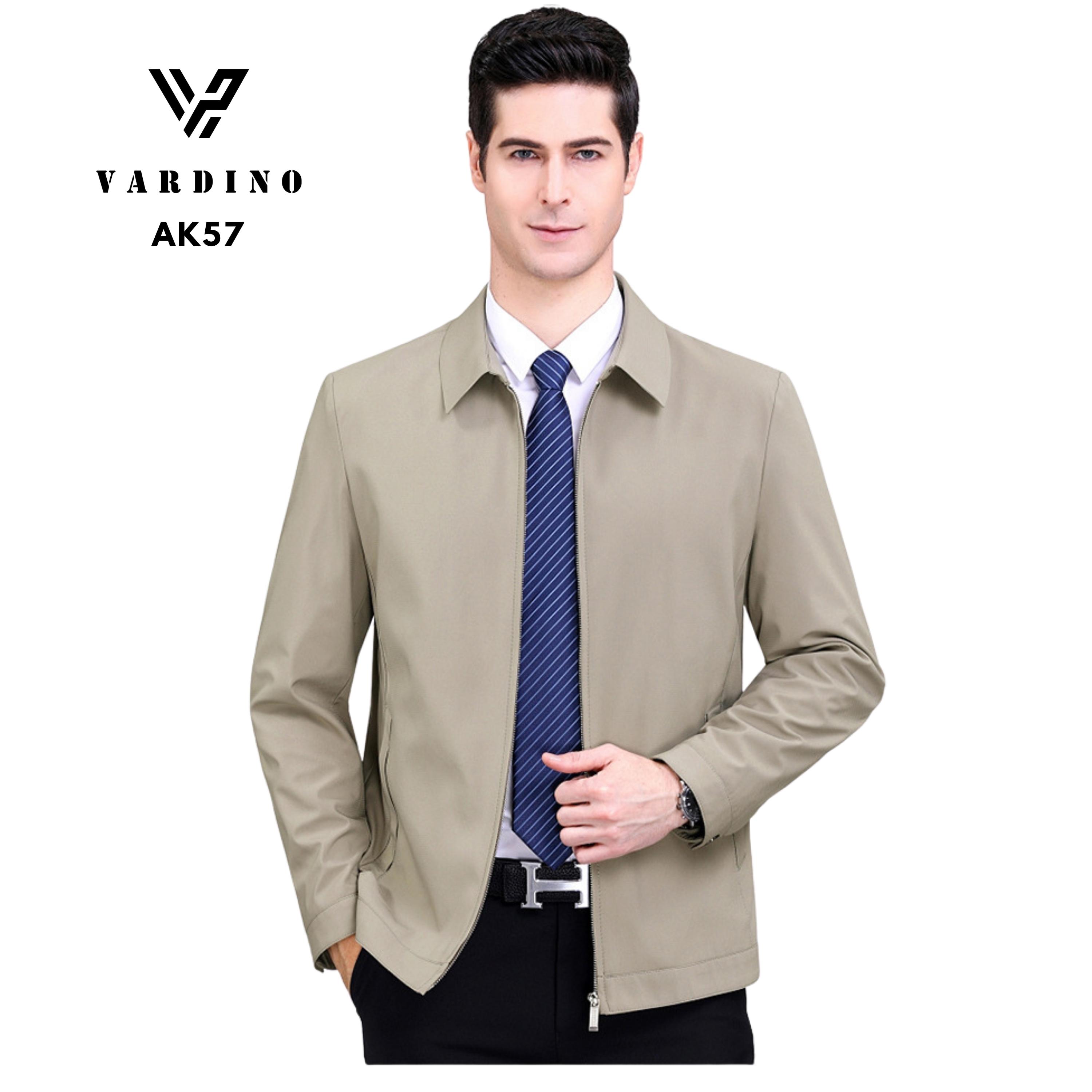 Áo khoác trung niên nam có lót phao VARDINO cực ấm vải nhẹ cao cấp có 2 túi trong dáng suông và séc chống kẹt AK56, AK57