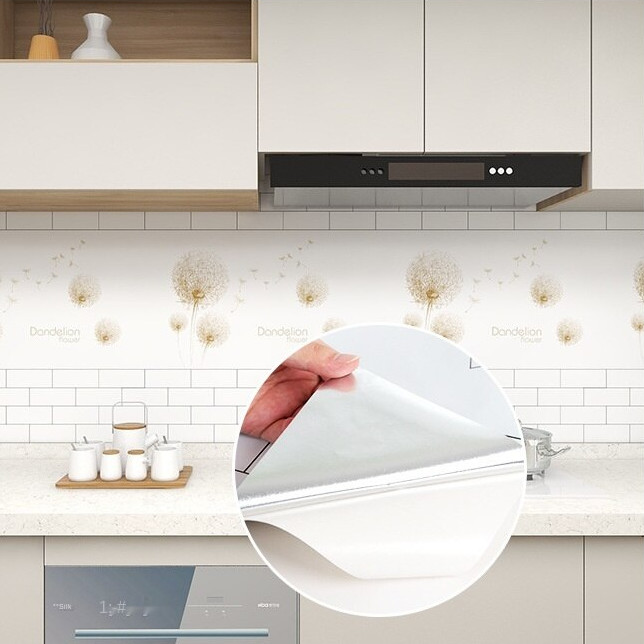 CUỘN 3 Mét Decal giấy dán bếp tráng nhôm chịu nhiệt mẫu bồ công anh khổ 60cm