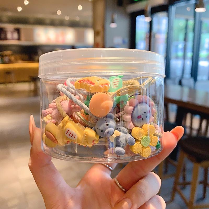 Set 30 Cái/hộp Gói Dây Buộc Tóc Đuôi Ngựa Hàn Quốc, Băng Đô Co Giãn Trẻ Em Dễ Thương Bé