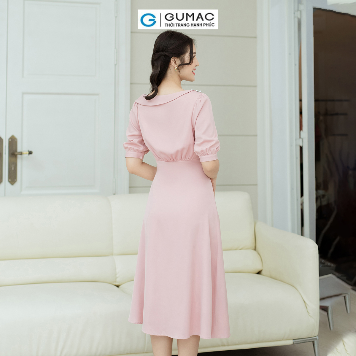 Đầm tay ngắn cổ thuyền GUMAC DD08056