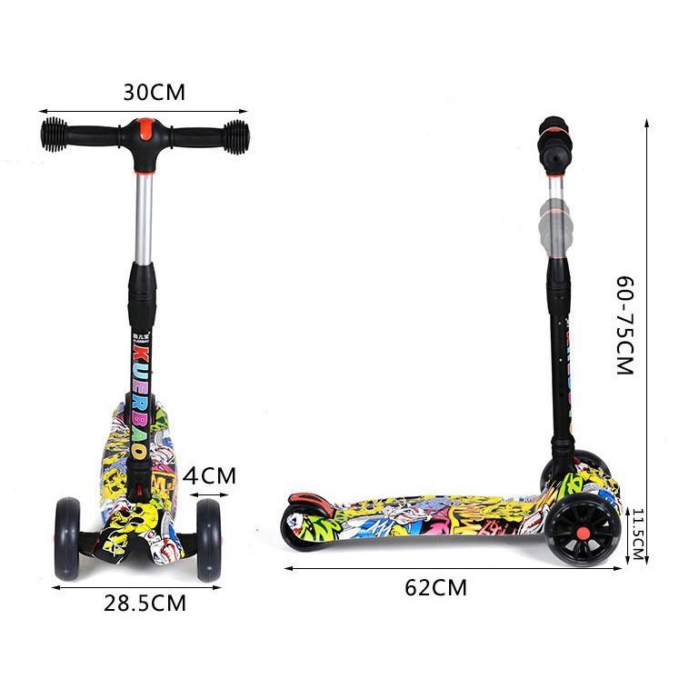 Xe trượt Scooter Graffiti cao cấp.xe trươt 3 bánh phát sáng