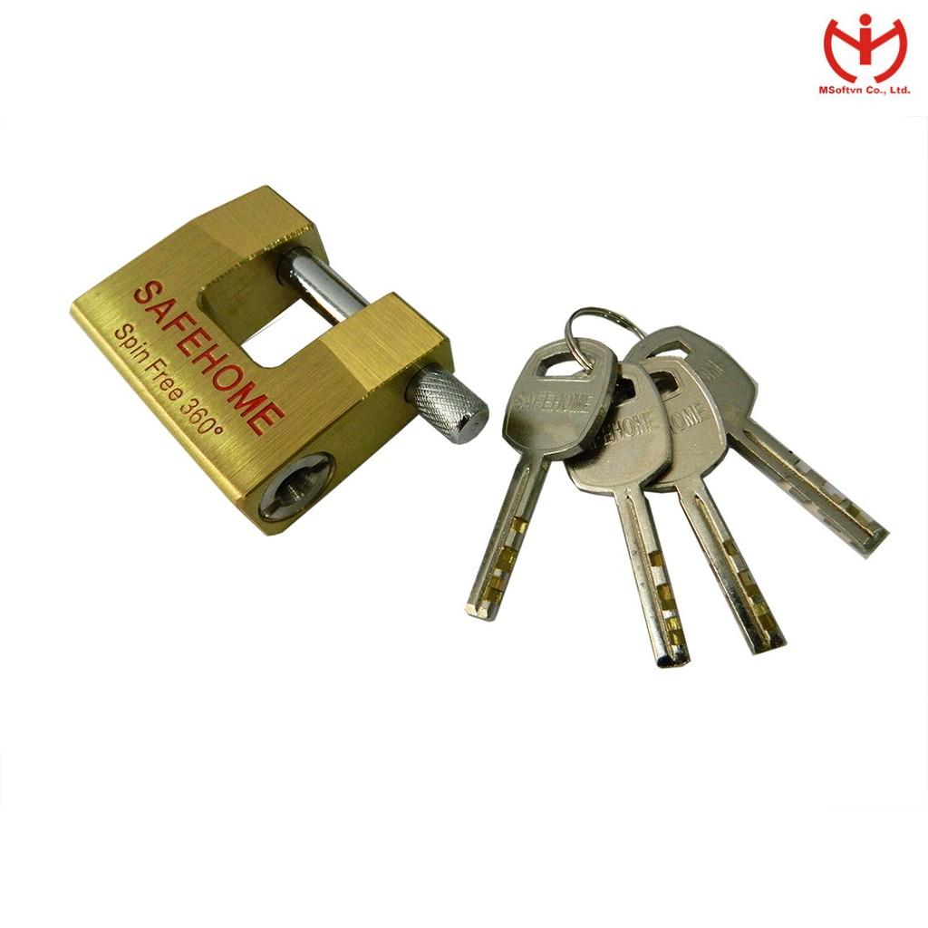 Khóa cầu ngang Safe Home thân đồng rộng 60mm - MSOFT