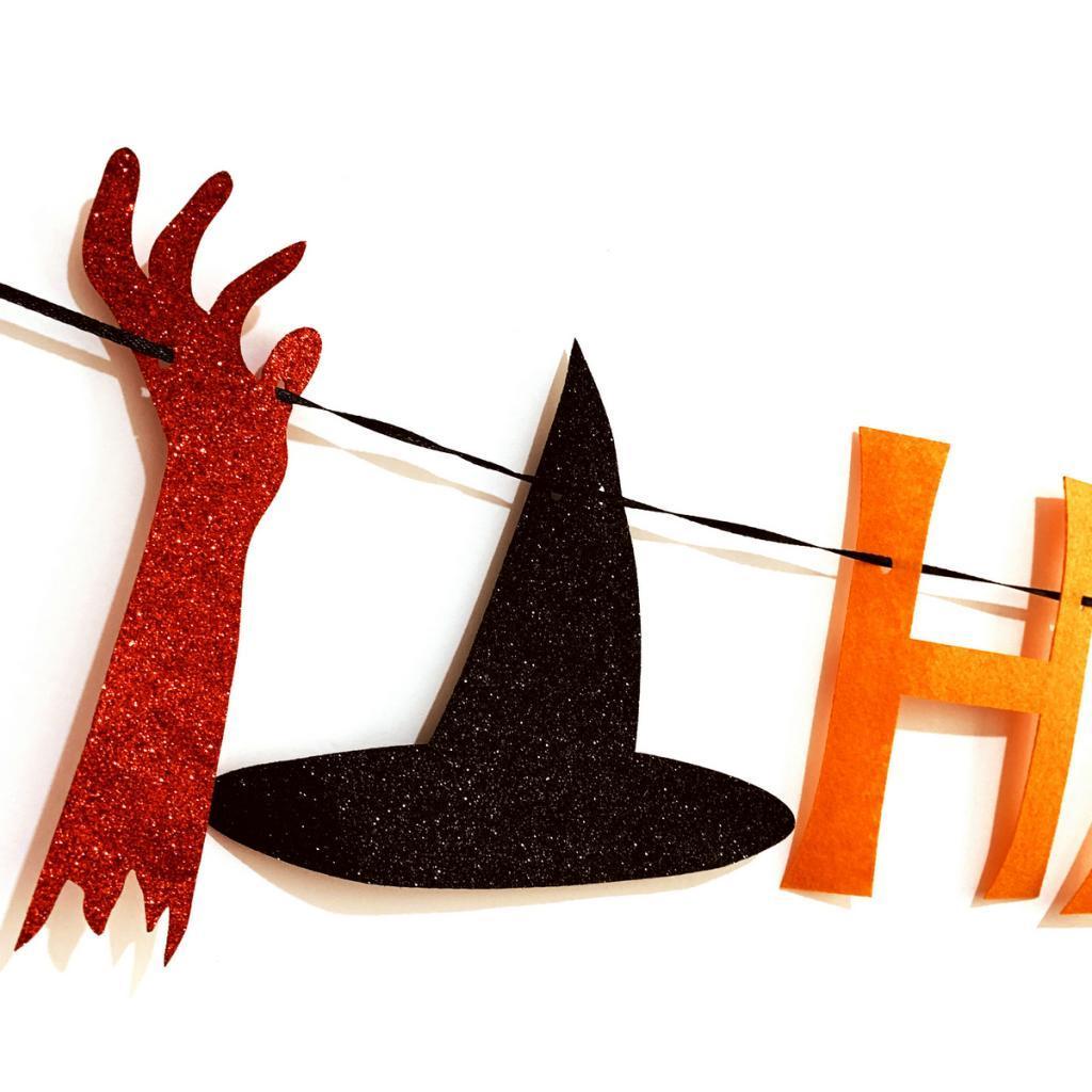 Lettering Halloween Bunting Banner Garland Party Haunted House Decor Props