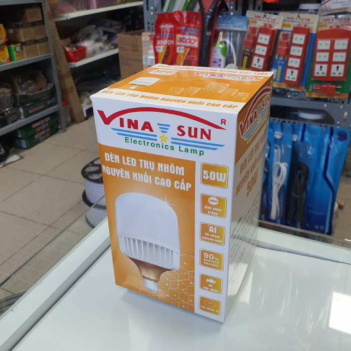 Bóng đèn led trụ 50W nhôm nguyên khối tản nhiệt cao cấp Vina Sun