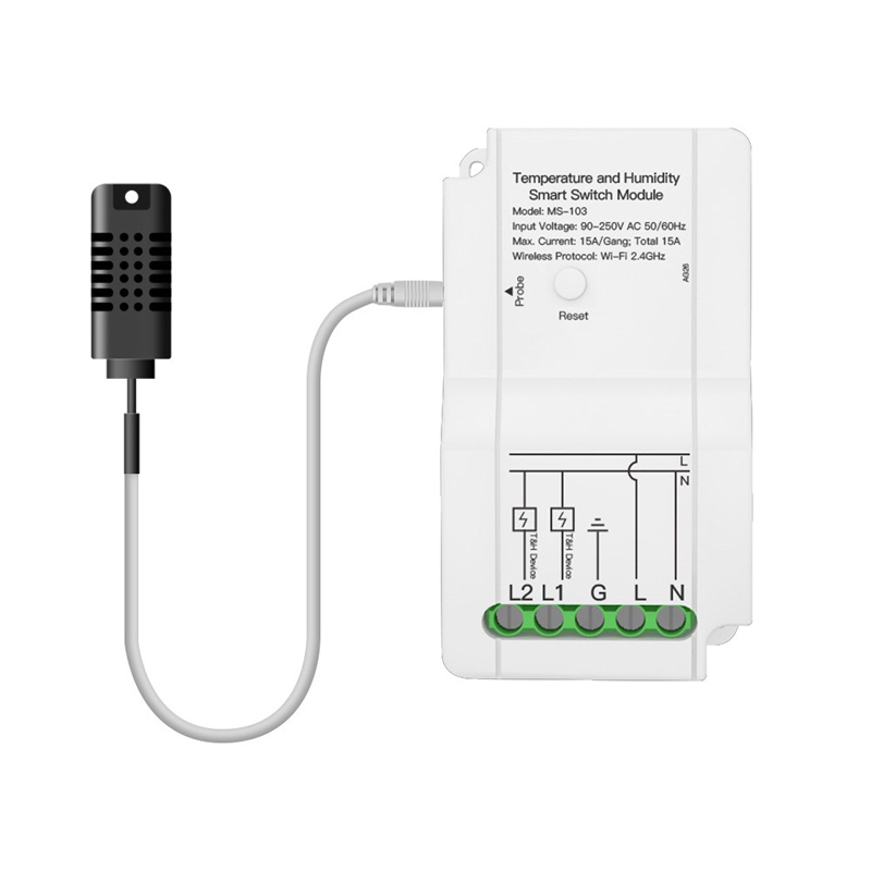 Công Tắc Cảm Biến Nhiệt Độ Độ Ẩm Wifi Điều Khiển Trên Ứng Dụng Smartlife MS-103
