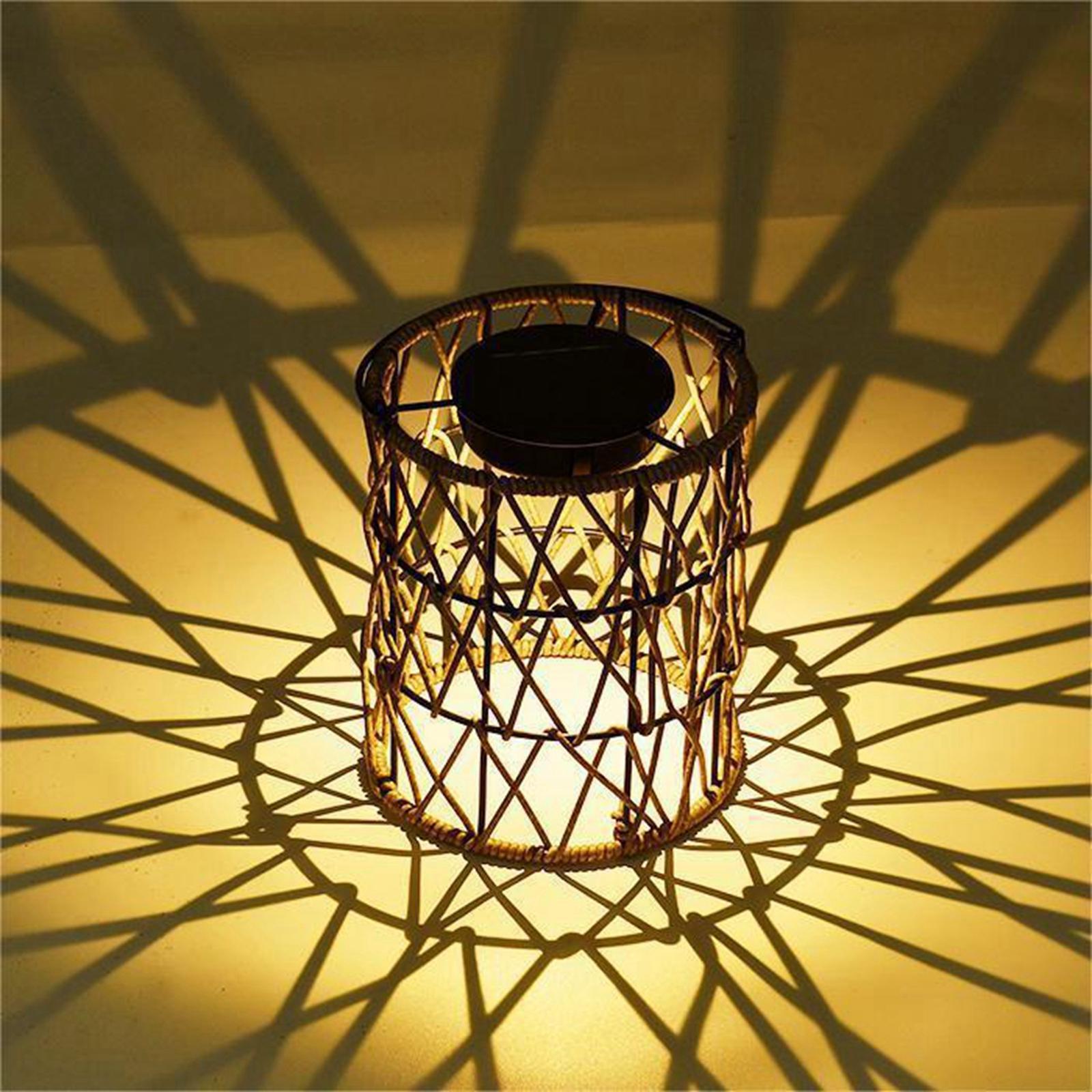 Solar Outdoor Lamp Boho Lamp Hanging Lamp with Bulb for Pathway Outside Porch