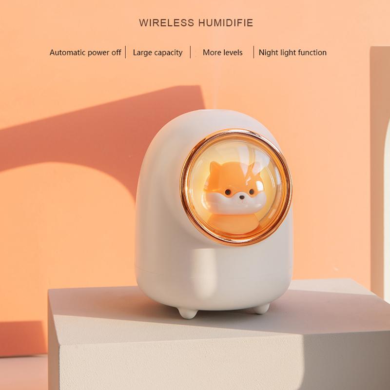 Di Động Viên Máy Phun Sương Tạo Độ Ẩm USB Không Dây Siêu Âm Tinh Dầu Khuếch Tán Tinh Dầu Lộc Không Khí Humidificador Với Bầu Không Khí Đèn Cho Gia Đình