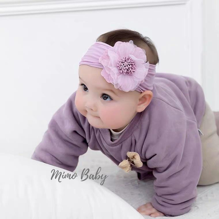 Set băng đô hoa voan+nơ gân đáng yêu cho bé gái BD40 Mimo Baby