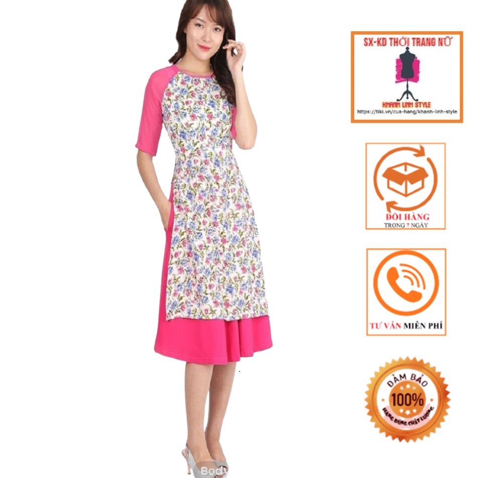 Áo Dài Cách Tân KHANH LINH STYLE MS2018-8AD - Hồng Cánh Sen