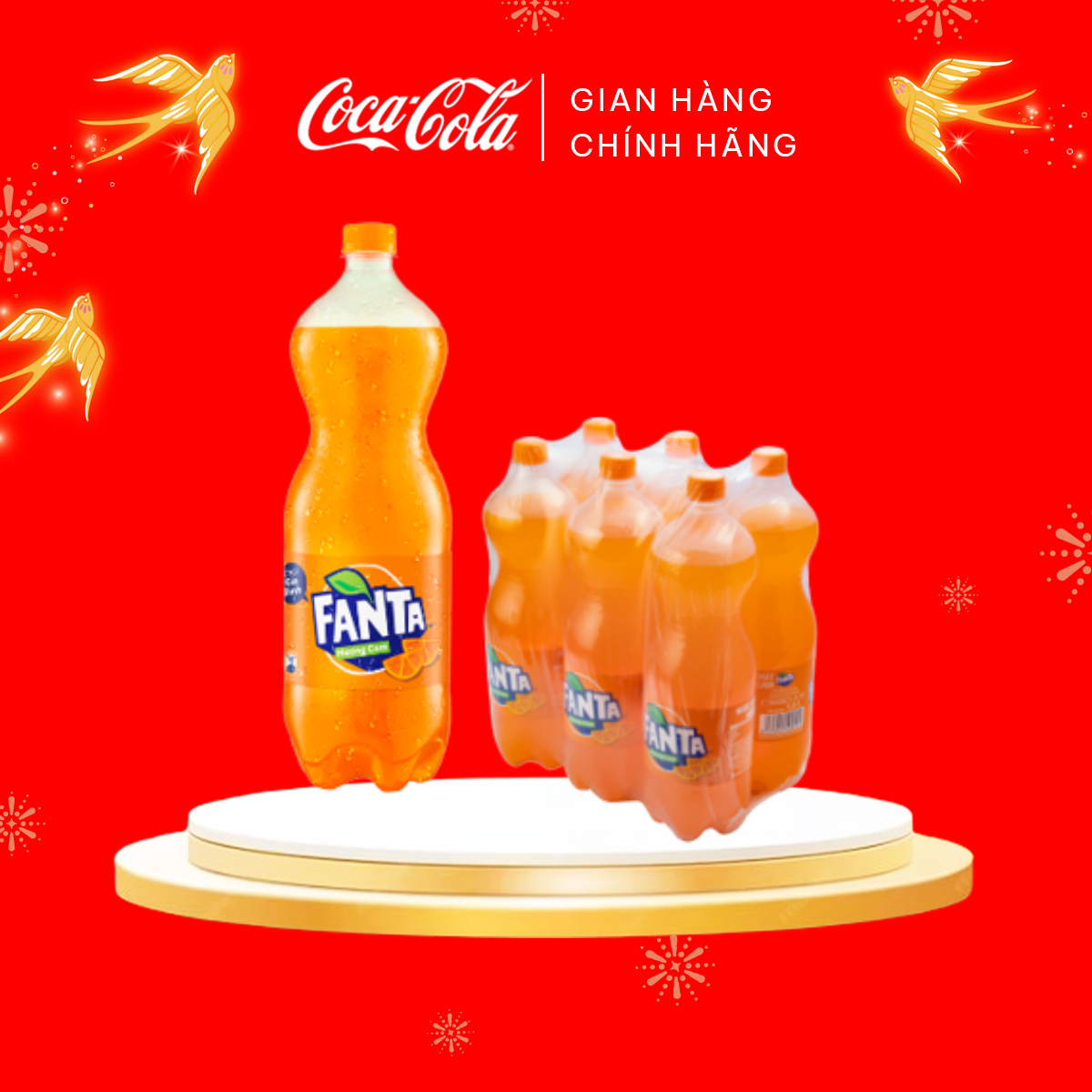 Nước Giải Khát Có Gas Fanta Cam chai 1.5L