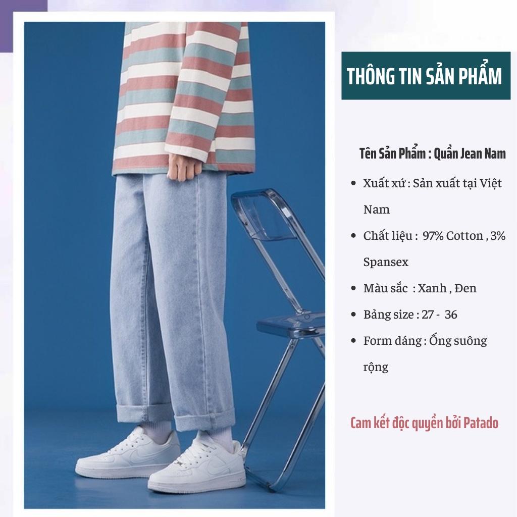 Quần baggy nam ống suông rộng vải jean cao cấp TR01 phong cách hàn quốc hot 2022 Patadoshop