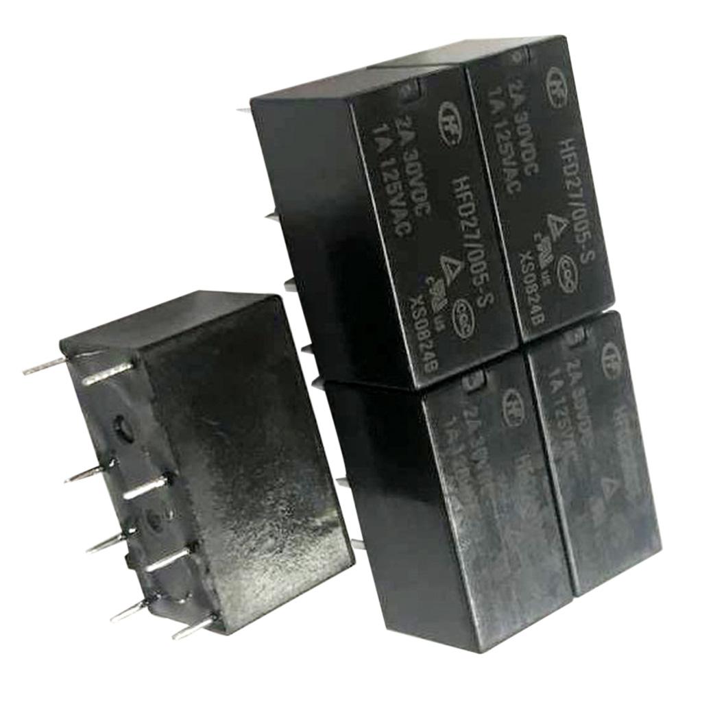 5 Pcs DC 5V/12V/24V Coil DPDT 8 Pin PCB Electromagnetic Power Relay