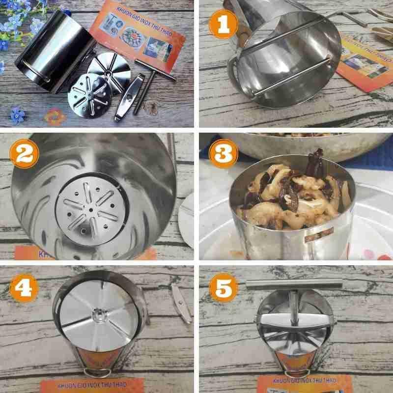 Combo 2 Khuôn Làm Giò Thủ Inox Cao Cấp Thu Thảo 1/2 Kg và 2kg