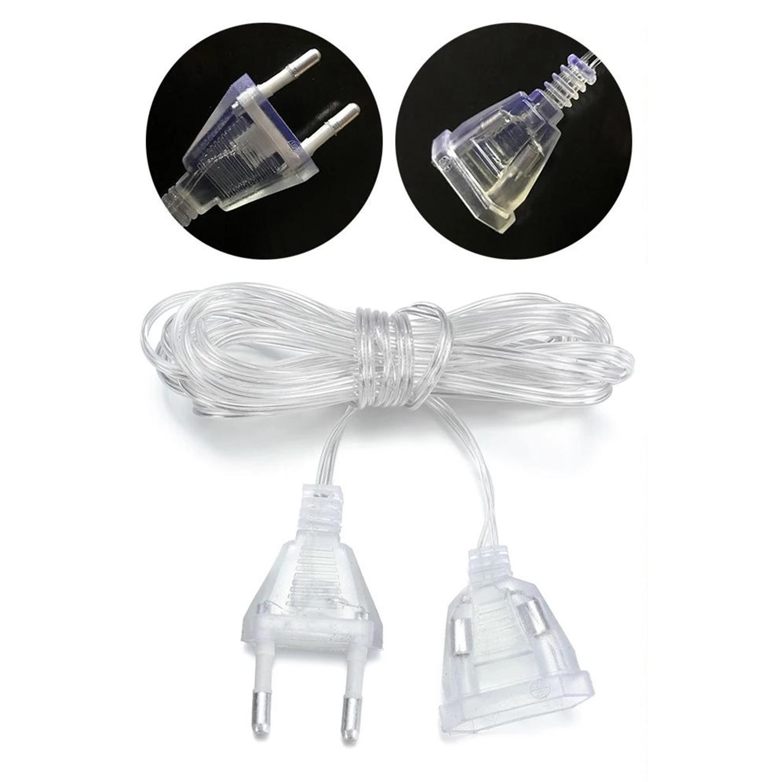 LED Light Power Extension Cord Extension Cable Plug Connector for Holiday