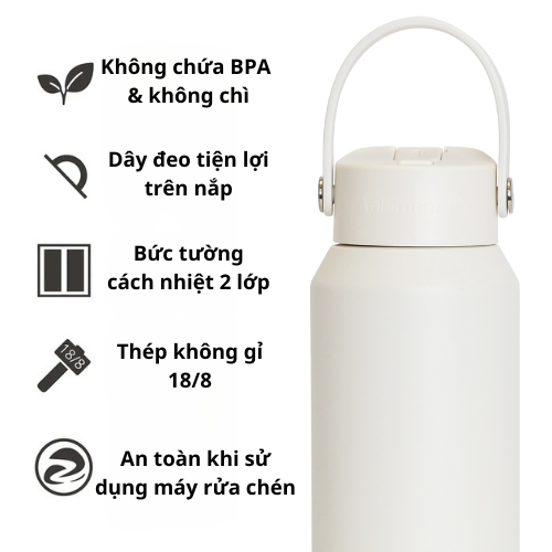 [Elemental chính hãng - Thương hiệu Mỹ] Bình giữ nhiệt Elemental Core 1180ml, giữ nhiệt tốt, inox 304, an toàn sức khỏe 100