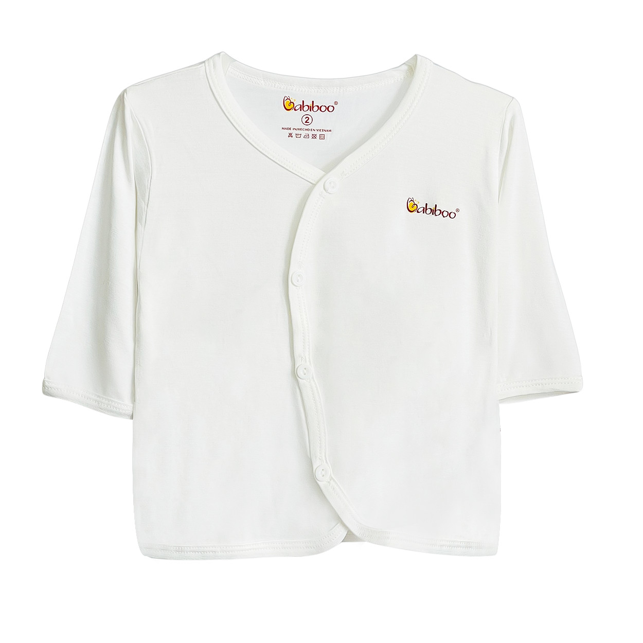 Áo sơ sinh dài tay Babiboo áo tay dài vải viscose siêu mềm BTK24