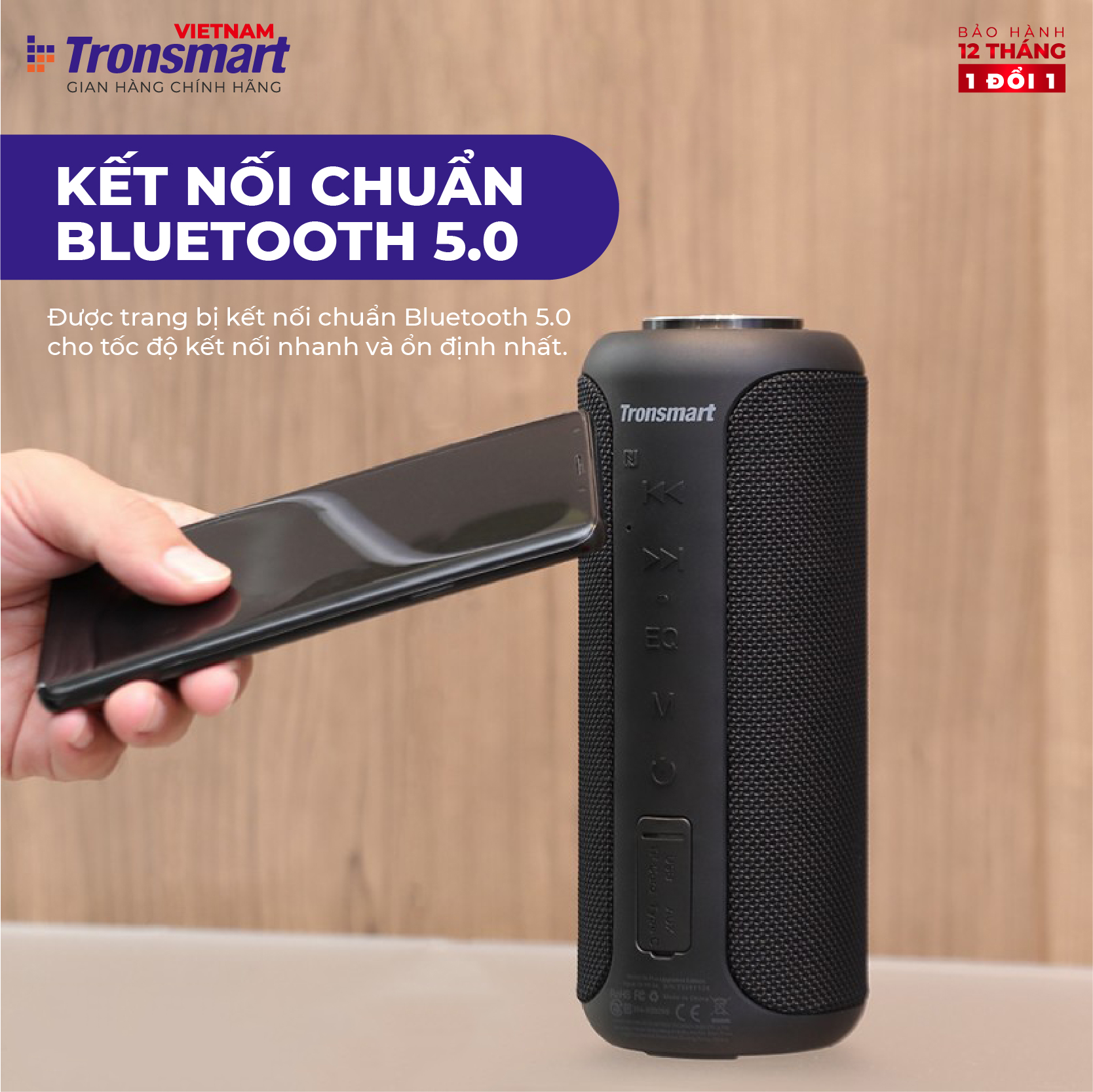 COMBO Loa Tronsmart T6 Plus và hộp đựng chống shock - Công suất 40W - Chống nước IPX6 Ghép đôi TWS - Hàng chính hãng