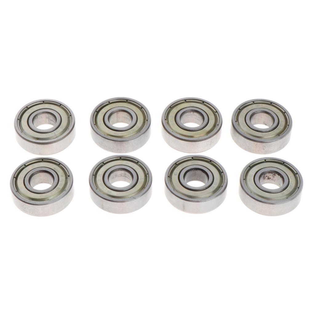 8 Pieces Silver Premium ABEC-7 Precision 608 Z Skateboard Ball Bearing Skate Board Deck Longboard Bearings for Scooter Inline and Roller Skates