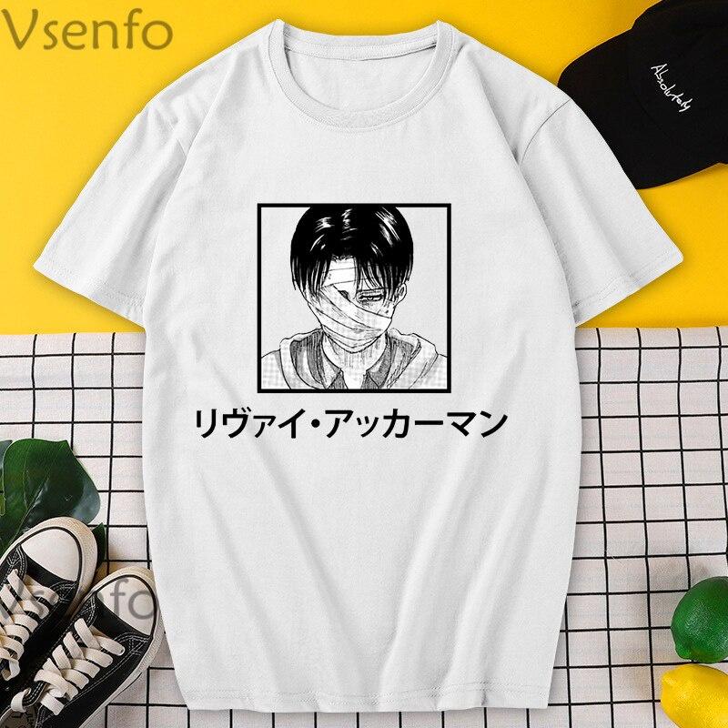Attack on Titan AOT T-shirt dành cho nam Mùa hè cotton Levi Ackerman Graphi