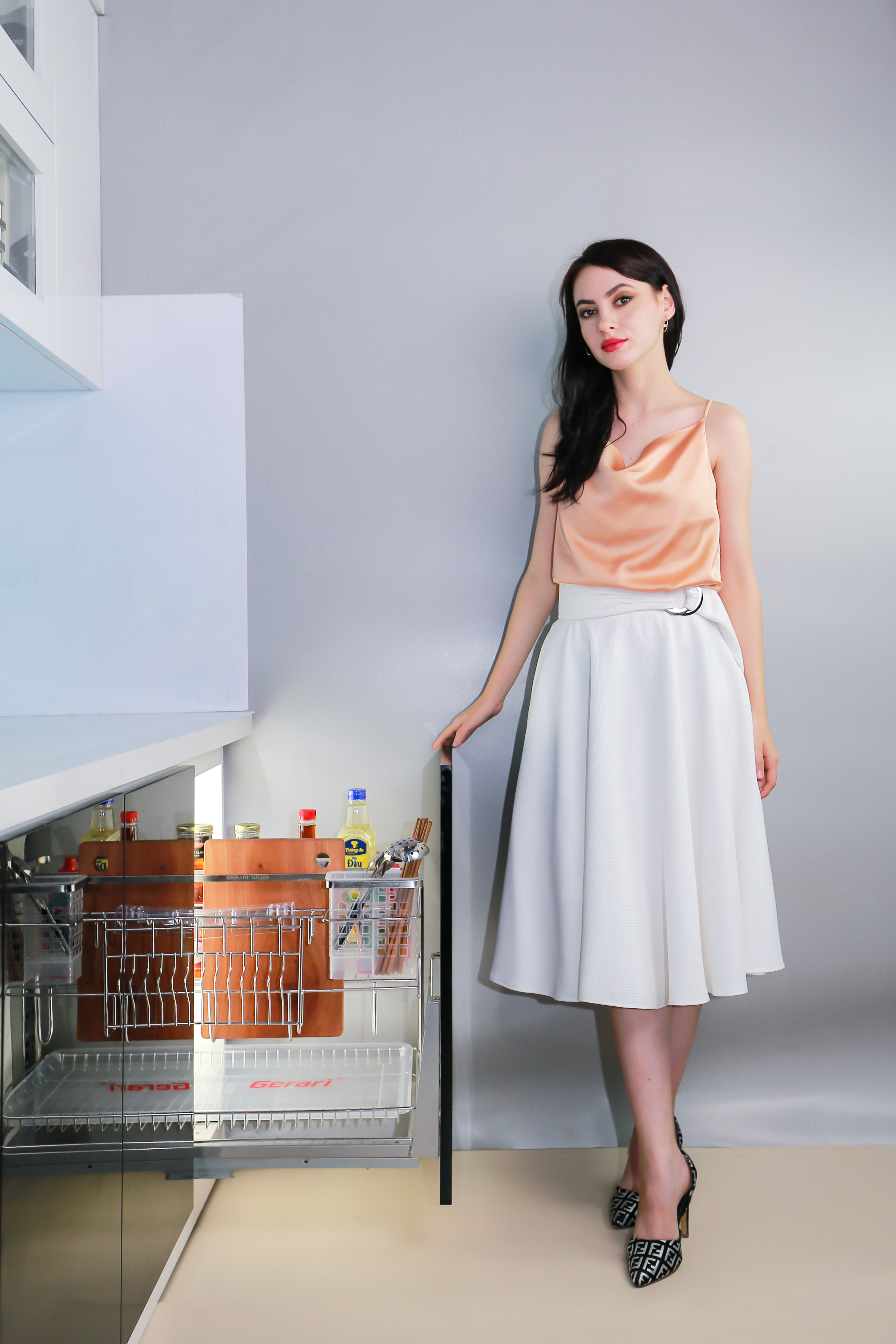 Giá đựng dao thớt gia vị 2 tầng