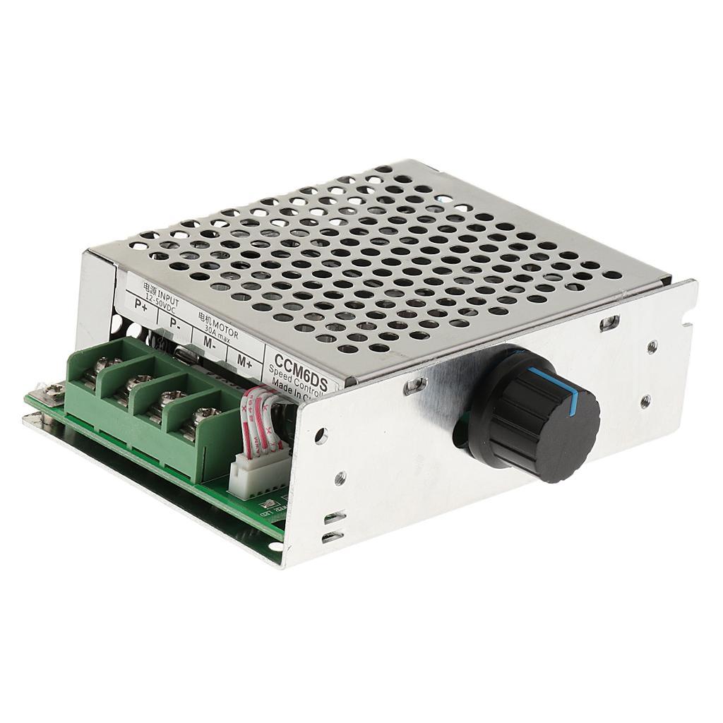 DC Motor Speed Governor Reverse Switch PWM Adjustable 12V-50V Aluminum