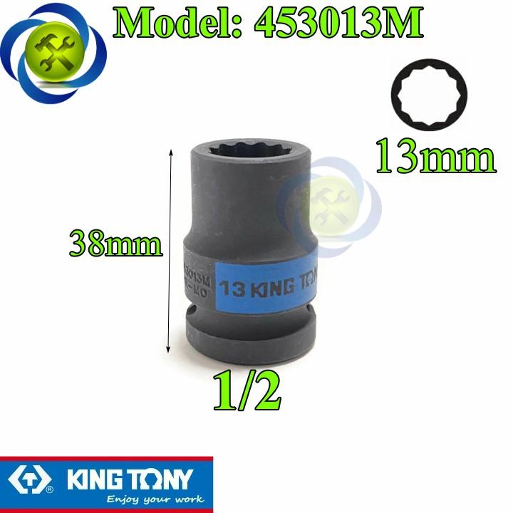 Tuýp 13mm 1/2 Kingtony 453013M loại ngắn 12 cạnh màu đen