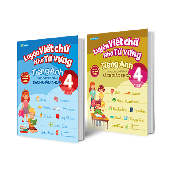 Combo Luyện Viết Chữ Nhớ Từ Vựng Tiếng Anh Theo Chương Trình Sách Giáo Khoa Lớp 4 – Tập 1 &amp; 2