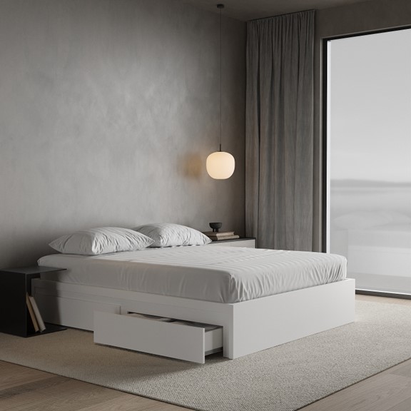 MOLTENI, Giường ngủ 2 hộc tủ, 1m2 BED_144, 210x35cm