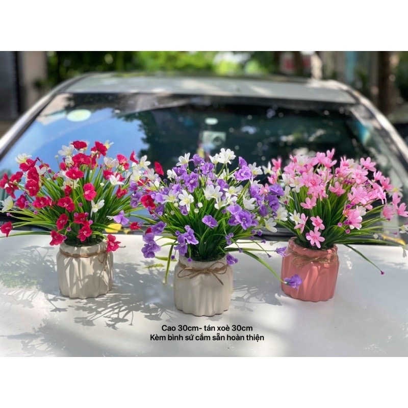 Hoa thuỷ tiên giả trang trí – Nhiều màu sắc – Cụm hoa dài khoảng 30 cm gồm 7 nhánh – Cây giả, hoa lụa decor