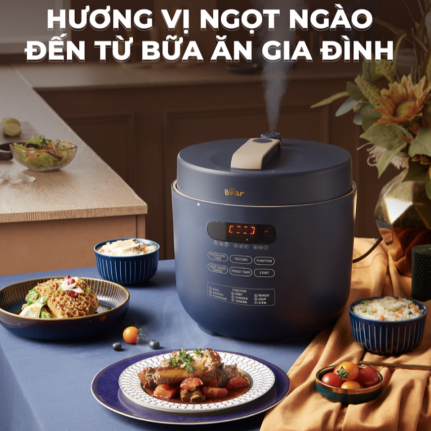 Nồi Áp Suất Điện Đa Năng 5L Bear Ninh Xương, Hầm Gà, Nấu Cháo YLB-A50M1 - Hàng Chính Hãng