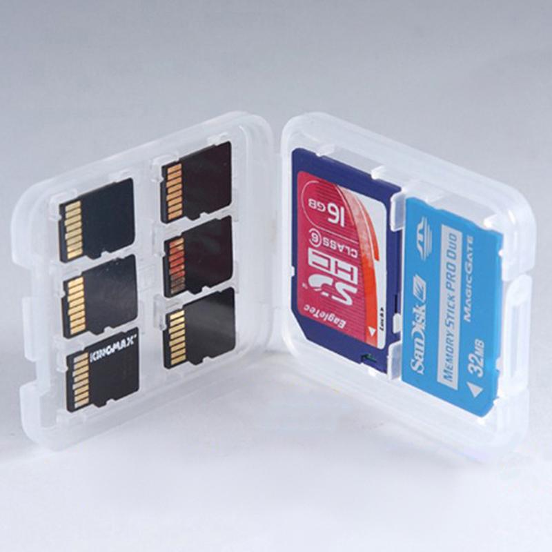 Mới 1 Trong Suốt Bảo Vệ Giá Đỡ Micro Hộp Cho SD SDHC TF MS Thẻ Nhớ Đựng Hộp Nhựa