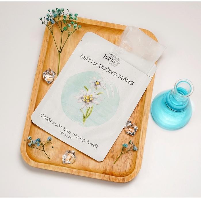 Mặt Nạ Giấy Dưỡng Trắng Mờ Thâm Mụn - Chiết Xuất Hoa Nhung Tuyết RIORI - Hộp 12 miếng