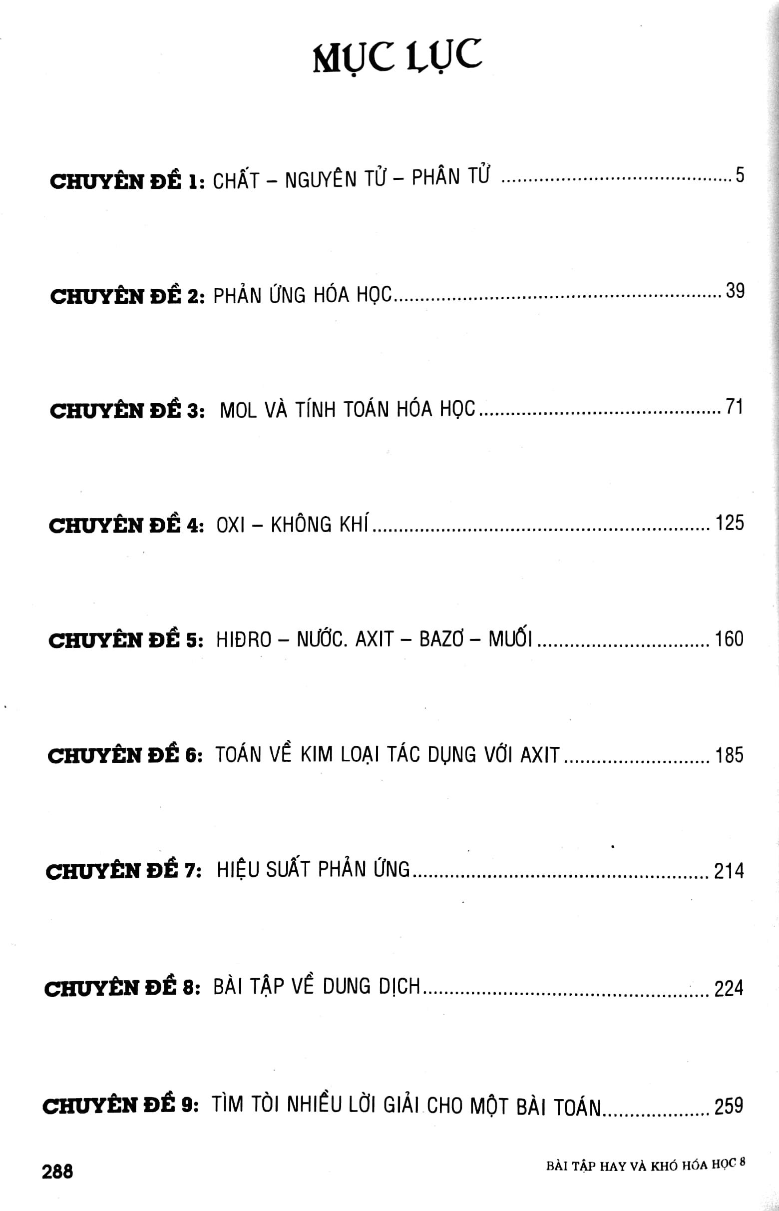 Bài Tập Hay Và Khó Hóa Học 8